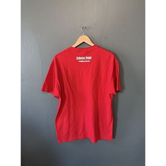 The Hundreds x Jurassic Park Men's L S/S Red T-Shirt Glow in The Dark Dinosaur - Picture 2 of 3